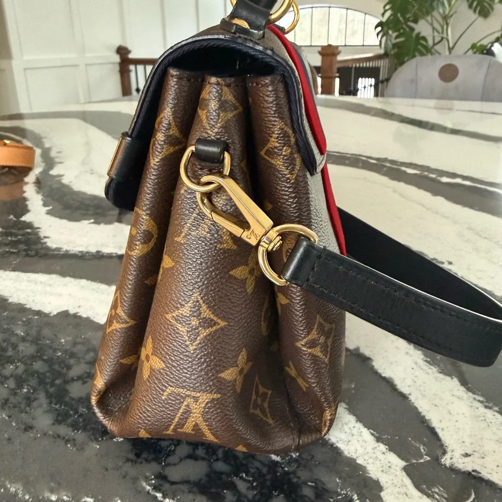 Louis Vuitton Georges Monogram BB Tote with Red and Blue Stripe with Top Handle - Picture 5 of 14